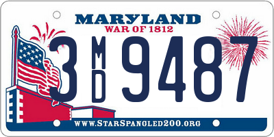 MD license plate 3MD9487