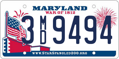 MD license plate 3MD9494