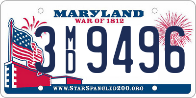 MD license plate 3MD9496