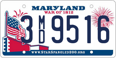 MD license plate 3MD9516