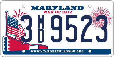 MD license plate 3MD9523
