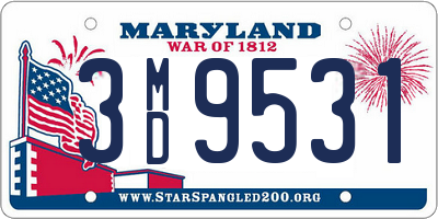 MD license plate 3MD9531