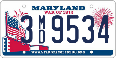 MD license plate 3MD9534