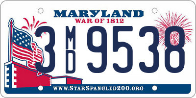 MD license plate 3MD9538