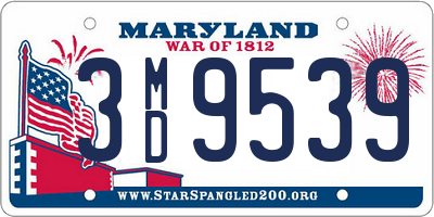 MD license plate 3MD9539