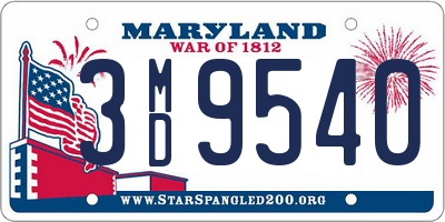 MD license plate 3MD9540