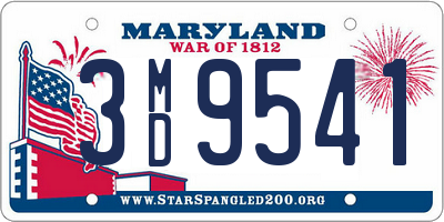 MD license plate 3MD9541