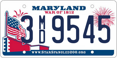 MD license plate 3MD9545