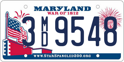 MD license plate 3MD9548