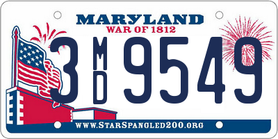 MD license plate 3MD9549