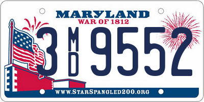 MD license plate 3MD9552