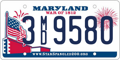 MD license plate 3MD9580