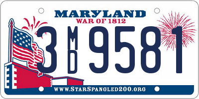 MD license plate 3MD9581