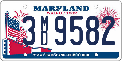 MD license plate 3MD9582