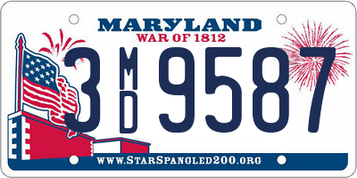 MD license plate 3MD9587