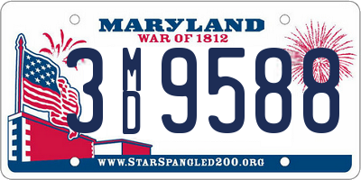 MD license plate 3MD9588