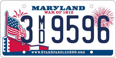 MD license plate 3MD9596