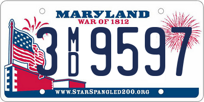 MD license plate 3MD9597