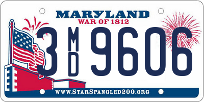 MD license plate 3MD9606