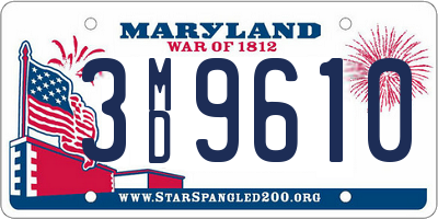 MD license plate 3MD9610