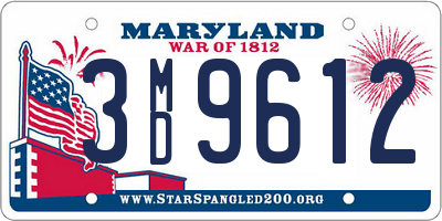 MD license plate 3MD9612