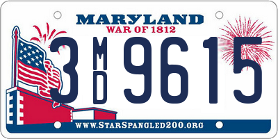 MD license plate 3MD9615