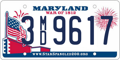 MD license plate 3MD9617