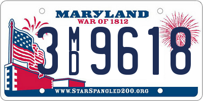 MD license plate 3MD9618