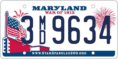 MD license plate 3MD9634