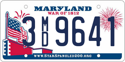 MD license plate 3MD9641