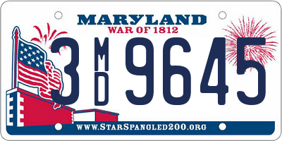 MD license plate 3MD9645