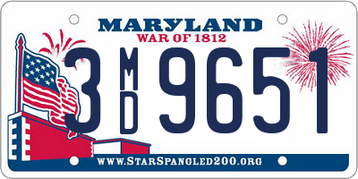 MD license plate 3MD9651