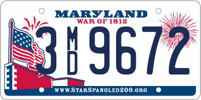 MD license plate 3MD9672