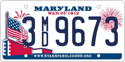 MD license plate 3MD9673