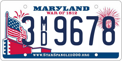 MD license plate 3MD9678