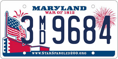 MD license plate 3MD9684