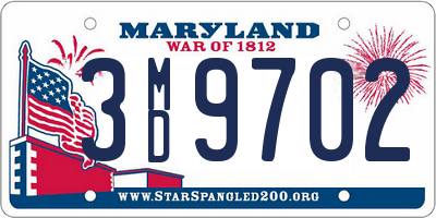 MD license plate 3MD9702