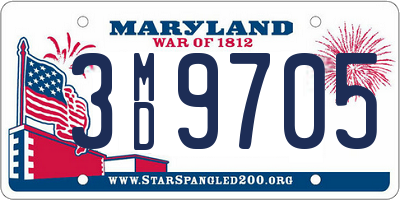 MD license plate 3MD9705