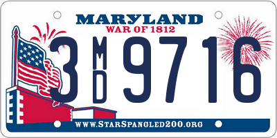 MD license plate 3MD9716