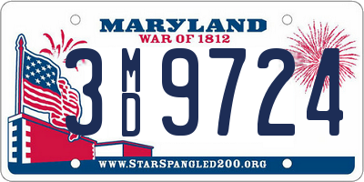 MD license plate 3MD9724