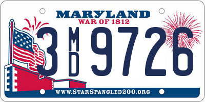 MD license plate 3MD9726