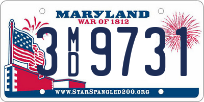 MD license plate 3MD9731