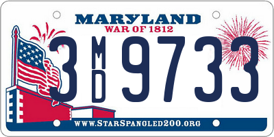 MD license plate 3MD9733