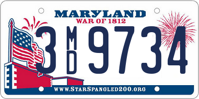 MD license plate 3MD9734