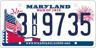 MD license plate 3MD9735