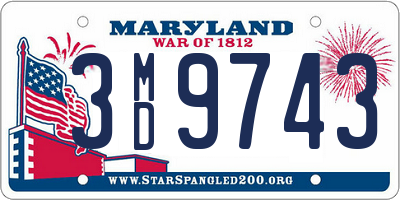 MD license plate 3MD9743