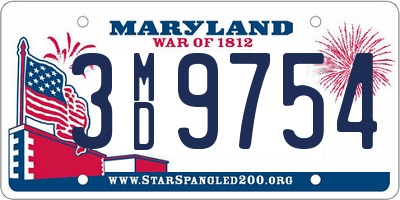 MD license plate 3MD9754