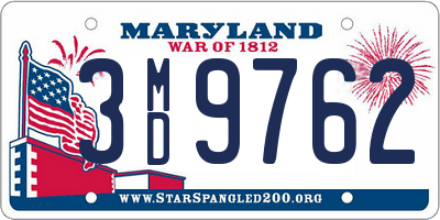 MD license plate 3MD9762