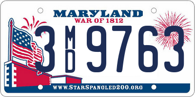 MD license plate 3MD9763