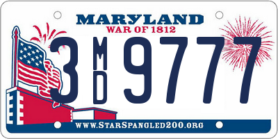 MD license plate 3MD9777